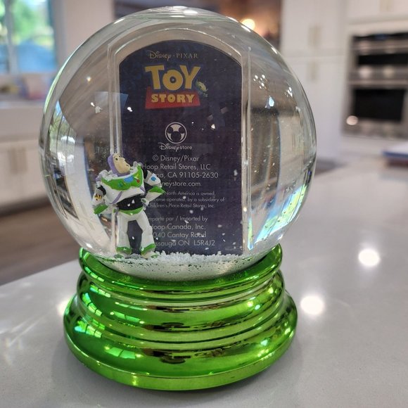 Disney NWT Toy story Buzz Lightyear photo snow globe metallic green outer space - Picture 1 of 14